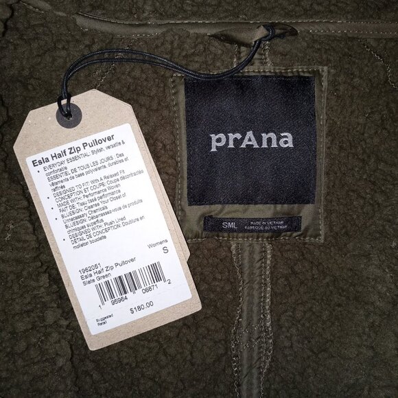 Prana Esla Hooded Half Zip Small Green Pullover Jacket - Picture 8 of 11